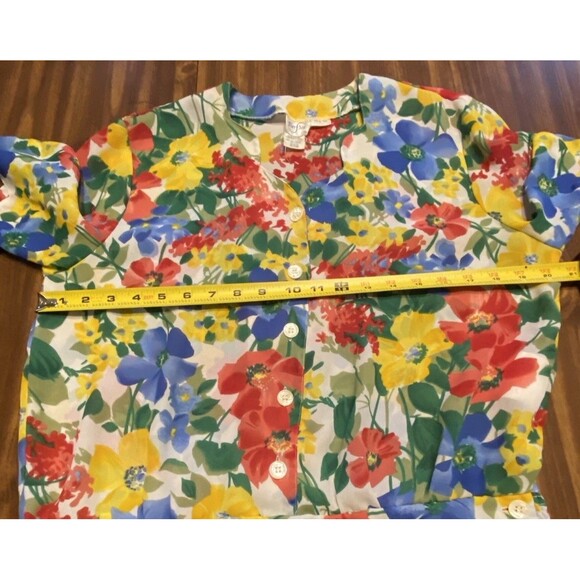 Vintage Womens Hawaiian Floral Cottagecore Sz 8 Cinched Waist Scalloped Hem 80’s - Picture 15 of 16